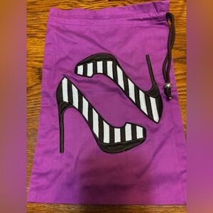 Henri Bendel Purple Draw string Shoe Bag